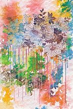 Овальный шерстяной ковер Hunnu Цветы 6A1883 175